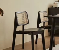 Chaise de salle à manger en rotin et bois pour restaurant, mobilier d'intérieur de haute qualité, personnalisable, pour fast-food, vente chaude
