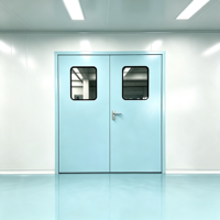 Puerta Interior Moderna de Acero, Insonorizada, Anticolisión, Resistente a Impactos, Manual, para Apartamentos, Hospitales, Laboratorios, Escuelas y Almacenes
