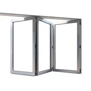 Puerta Plegable Exterior de <span class=keywords><strong>Aluminio</strong></span> <span class=keywords><strong>Transparente</strong></span>, Bifold Francesa Deslizante Personalizada de 6 Pies con Panel para Exterior - Product Image 1