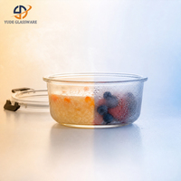 Conteneur alimentaire portable en verre transparent avec couvercle à fermeture à pression pour les voyages