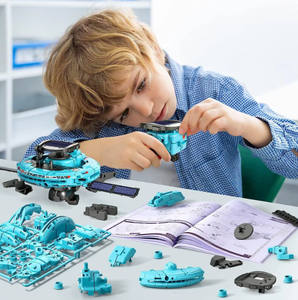 หุ่นยนต์ของเล่นประกอบอวกาศด้วยตนเอง6ใน1พื้นที่ประกอบเองรถพลังงานแสงอาทิตย์เล่นอินเทรนด์ของขวัญวันเกิด - Product Image 1