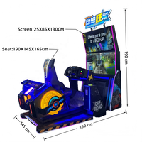 Jeu d'arcade de course dynamique à fort rendement, construction métallique, garantie 1 an, anglais/espagnol, à monnayeur, pour centre commercial