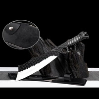Cuisine chinoise noir panthère os couteau de coupe poignée en métal acier au manganèse couteau de journalisation extérieur chasse couteau multi-usages