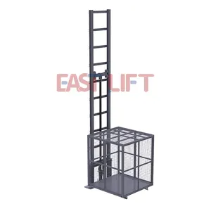 Elevador de carga hidráulico de 3 pisos Elevador de escaleras Plataforma de elevación de carga de guía hidráulica eléctrica