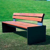 American Outdoor Vintage Rustic Street Garden Bench Park 3 places Chaise de loisirs Banc en bois avec pieds en fonte d'aluminium