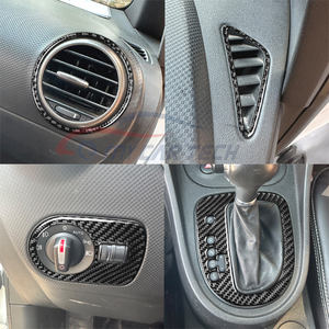 Pour <span class=keywords><strong>Seat</strong></span> <span class=keywords><strong>Leon</strong></span> 2005-2012 Console centrale tableau de bord panneau changement de vitesse porte de voiture garniture en Fiber de carbone couvre autocollants - Product Image 3