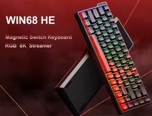 Teclado aula Win 68HE MAX Negro-Rojo Serie 8K, con cable, para PC de escritorio y portátil, teclas RGB Contour Line, interruptores magnéticos intercambiables en caliente, 68 teclas - Product Image 3