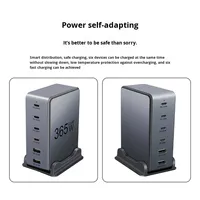 Matériau ABS 365W 4 TYPE C 2 Produits tendance USB 2025 Nouveautés Station de charge de bureau Chargeur GaN rapide haute puissance