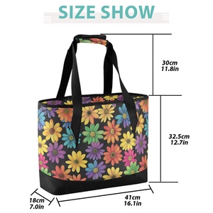 New Customs Large Size Flower Printing Leakproof Cute <b>Lunch</b> <b>Tote</b> <b>Bags</b> Large Capacity Reusable Insulated <b>Lunch</b> <b>Bag</b> - Product Image 3