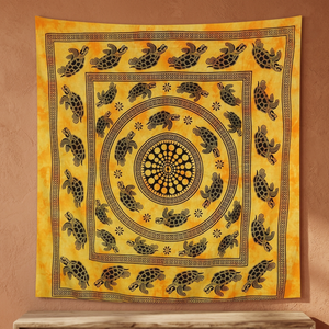Grande indio Mandala de tortuga en color amarillo tapiz colgante de pared decorativos del colgante de pared - Product Image 3