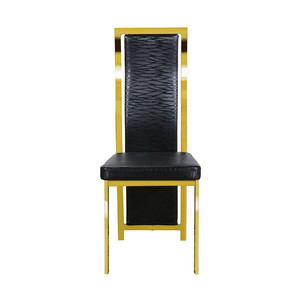 Nouvelle <span class=keywords><strong>Chaise</strong></span> de Salle à Manger Moderne Personnalisée avec Cadre en Métal Doré et Siège en Cuir - Product Image 4