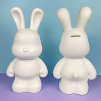 Nouveau Graffiti peint fluide noeud papillon ours blanc corps ornements bricolage à la main personnalisé lapin modèle pour la décoration de bureau