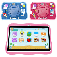 Tablette éducative Quad Core pour enfants, 7 pouces, Android 9, 6+128 Go WIFI avec prise en charge de carte TF 512 Go et étui rouge
