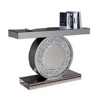 Table console en verre moderne personnalisée pour salon d'hôtel avec design miroir en cristal, meubles de salon pour usage domestique