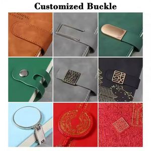 Wholesale <b>A5</b> Hardcover Notebook Thermal Binding Hard Leather Strap Elastic Belt Custom Printed LOGO Office Notepad <b>Diary</b> Stock - Product Image 5