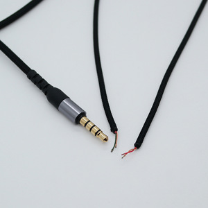 Cable de auriculares semiterminado DIY con micrófono, conector de 3.5mm, 120cm, cable de audio TPE negro para periféricos de audio - Product Image 5
