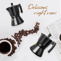 Cafetière Moka Tenrey Espresso Mocha 3/6 tasses en aluminium, cafetière Moka pour cuisinière, cafetière à expresso italienne