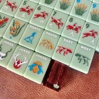 Ensemble de jeu de Mahjong américain de luxe moderne avec tuiles en acrylique gravées au laser, accessoires complets, idéal pour la maison, les soirées et comme cadeau