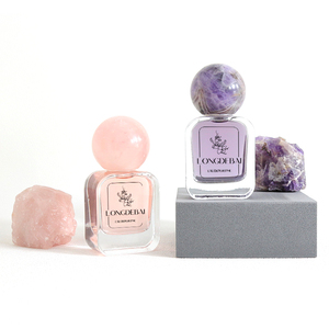 Cosmetic Luxury Crimp Rectangle Clear Lady's <b>Perfume</b> Glass <b>Bottle</b> Empty 50ml 100ml Glass <b>Perfume</b> <b>Bottle</b> With Jade Lid - Product Image 1