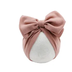 RTS YDM einfarbige Baby mütze Big Bowknot Baby Girl Hut Turban Knoten Kopf wickel Baby Kids Bonnet Beanie Neugeborene Fotografie Requisiten