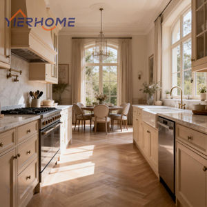 YIERHOME Ensemble <span class=keywords><strong>de</strong></span> cuisine moderne complet, armoires modulaires avec plan <span class=keywords><strong>de</strong></span> travail en quartz, évier intégré, <span class=keywords><strong>plaque</strong></span> <span class=keywords><strong>de</strong></span> <span class=keywords><strong>cuisson</strong></span> et colonne d'appareils électroménagers - Product Image 1