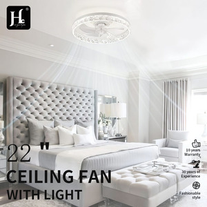 Modern Ceiling Fan Light LED Warm White Surface Mounted Plastic Body for Living Room 2700K 220V - Product Image 5