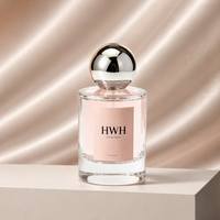 Vente en gros de flacons de parfum en verre cylindriques transparents de 30 ml, personnalisables avec logo, impression sérigraphique couleur, luxe, rechargeables, avec vaporisateur et boîte