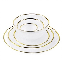 Assiettes de présentation en verre rondes à bord doré, spirales simples, décoratives, pour mariage, vente en gros à prix abordable