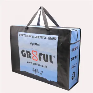 Promotion Reusable Grocery Large Recycled Material PP Woven Laminated Bag Polypropylene Tote Bag With Zipper Closure