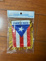 Nouveau mini drapeau de voiture suspendu pour vitre de voiture, 4*6 pouces, Porto Rico, pour la décoration du rétroviseur