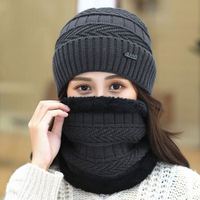 Gorro de Invierno para Hombre y Mujer, Gorro de Lana Tejido con Forro Polar Térmico, Suave y Cálido, Pasamontañas, Bufanda Calentadora de Cuello