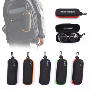 China Fábrica EVA Óculos Caso Unisex Semi-Hard Shell Viagem Zipper Óculos Caso Logotipo Personalizado Protetor Caso Para Óculos