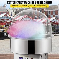 Cache-bulle transparent de 21 pouces en acrylique moderne et écologique pour machine à barbe à papa commerciale