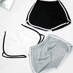 Pantalones cortos deportivos con cordón elástico para mujer y niña, Shorts suaves de retales, informales, ajustados, novedad de verano de 2021