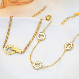 FY Fashion Schmuck Armbänder für Damen und Mädchen Minimalistisches Mehrreihiges Kettenarmband aus Edelstahl mit Geburtsstein-Anhänger Kleeblatt Herz - Product Image 5