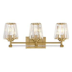 Modern Style Wall Lamp with Clear Glass Shade Brushed Gold Vanity Light <b>E26</b> Base for Hotel or Bathroom Lighting Decor - Product Image 5