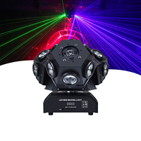 Projecteur rotatif multi-angles 220W à 3 têtes, effets faisceau et laser intégrés, lumière de scène DJ LED RGBW pour discothèque et soirée