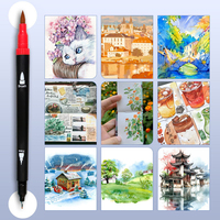 Ensemble de marqueurs de couleur pour aquarelle marqueurs d'art à double pointe 60 couleurs marqueurs de contour stylos à dessin à paillettes pour tableau blanc
