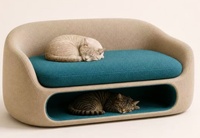 Canapé-lit pour chat en bois avec coussin lavable, mobilier pour chat, décoration intérieure pour chats, couleur personnalisée OEM