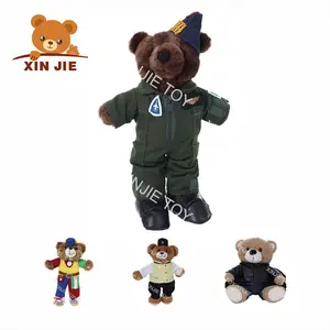 Peluche peluche orso animale personalizzato simpatico orso bruno con giocattolo personalizzato economico uniforme