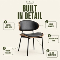 Chaise de salle à manger en tissu recyclé avec structure métallique écologique pour la maison (vente en gros)