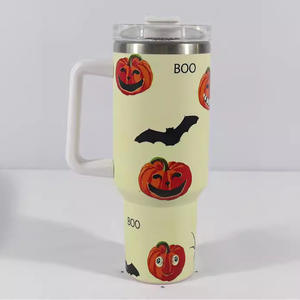 Gran oferta 5D SERIE DE Halloween 40oz taza de coche de gran capacidad 304 termo de vacío de acero inoxidable con asa para fiestas de agua - Product Image 4