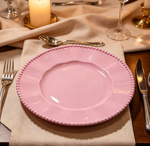 <span class=keywords><strong>Assiettes</strong></span> de présentation en plastique perlées blanches de 13 pouces, motif moderne durable, personnalisables pour la décoration de la maison et des événements de mariage - Product Image 2