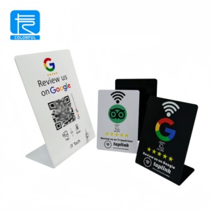 Suporte de Mesa Personalizado para Avaliações do Google com NFC - Acrílico PVC (213/215/216 para Redes Sociais) - Product Image 2