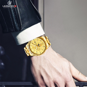Montres résistantes à l'eau affaires rétro montre mécanique or acier inoxydable poignet luxe Sport hommes haute qualité montre en gros - Product Image 3