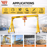 Grue portique manuelle portable 0,5-10 tonnes, sans rail, hauteur réglable, mobile, type A, pour atelier, CE, OEM, personnalisable