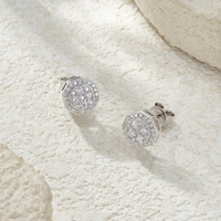 Pendientes de Moissanita con Diseño Octogonal y Micro Pavé, Plata de Ley 925, Estilo Iced Out, para Hombre y Mujer, Joyería Hip Hop