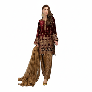 WS INTERNATIONAL farshi salwar robe du Pakistan et d'Inde Ethnique Costume en Soie Vente à Chaud Designer Shalwar Kameez Robe 5 - Product Image 1