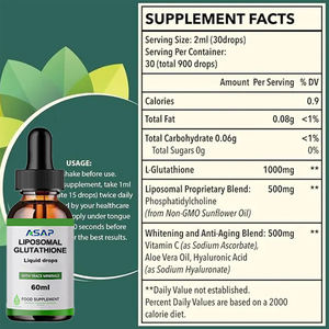 Suplementos blanqueadores para la piel, gotas líquidas de Etiqueta Privada, l-glutatión líquido liposomal - Product Image 2