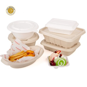 Eco-Friendly Biodegradable Sugarcane Fiber Bagasse Food Container,Bamboo Pulp Food Container Boxes